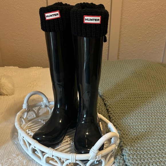 Hunter Black Tall Winter & Rain Boots - Picture 1 of 14